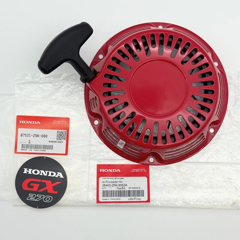 KINDZA Genuine 28400-Z5K-305ZA Recoil Starter Assembly with Genuine Emblem 87521-Z5K-000 for Honda GX270 GX240 Engines WT30XK4 FRC800 Superseded by 28400-Z5K-013ZA - Image 2